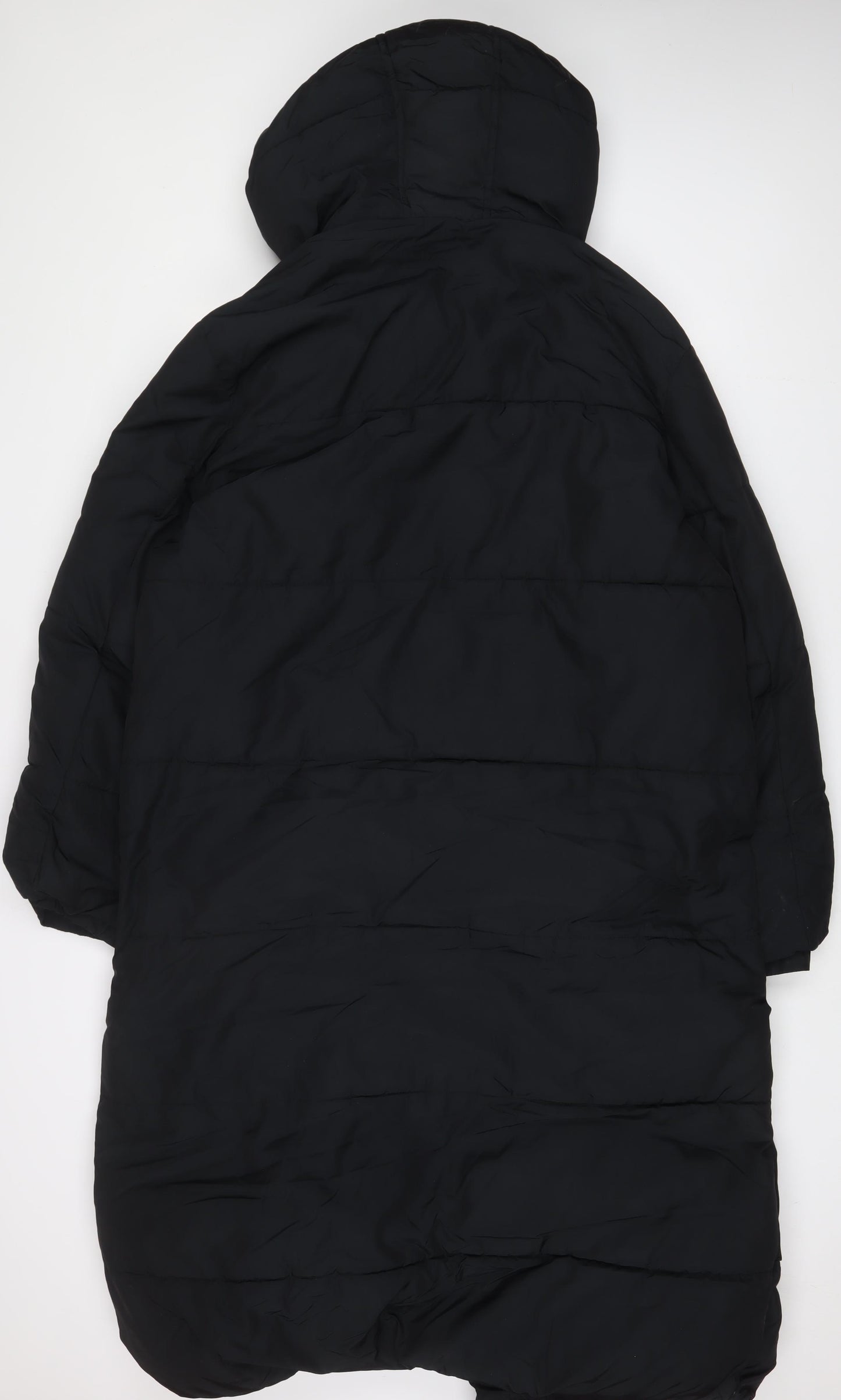 H&M Womens Blue Quilted Coat Size L Zip - Pockets