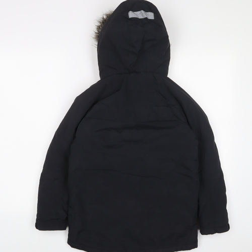 NEXT Boys Black Basic Coat Coat Size 9 Years Zip - Pockets