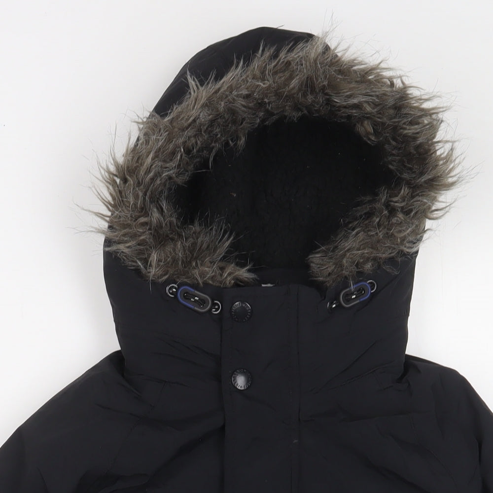 NEXT Boys Black Basic Coat Coat Size 9 Years Zip - Pockets