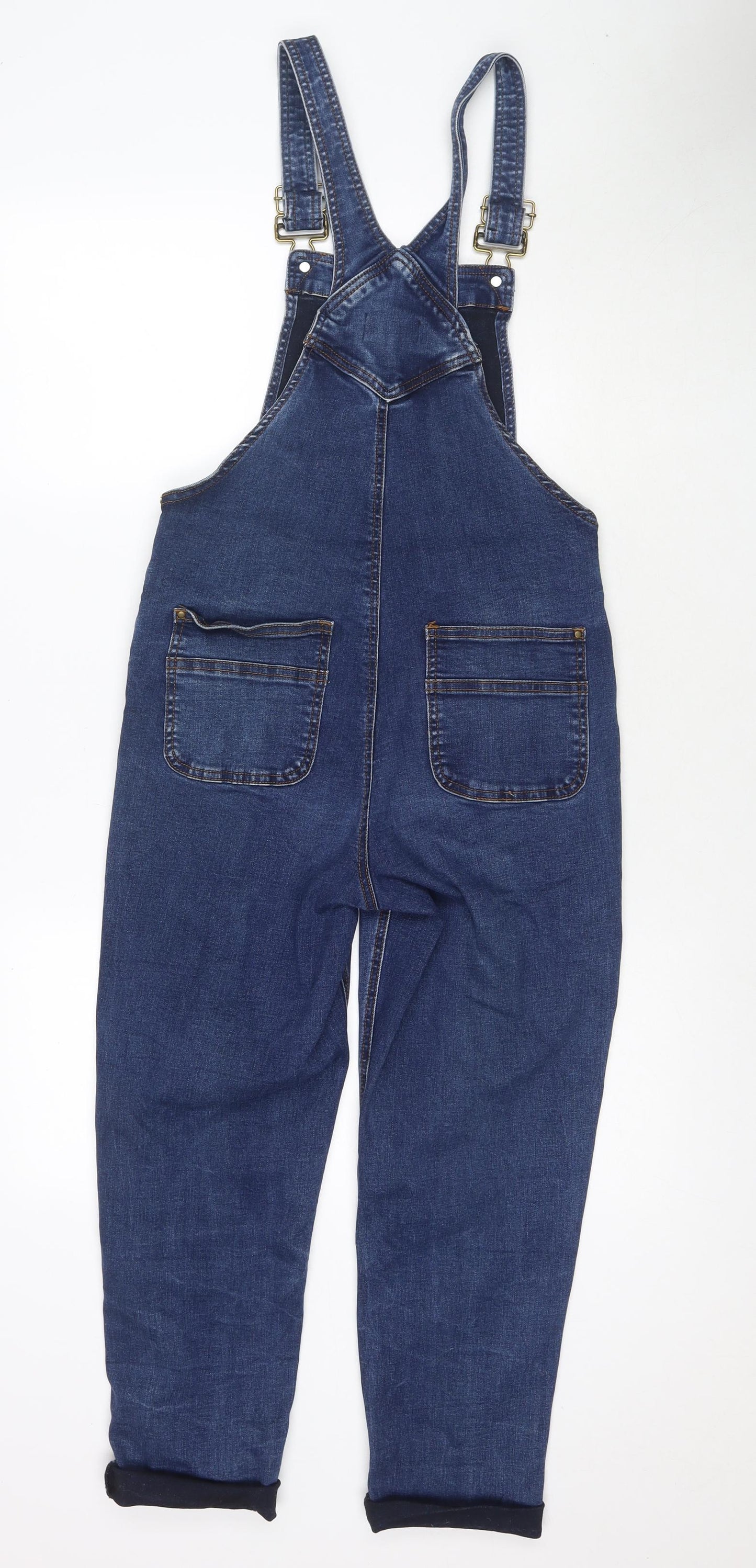 TU Womens Blue Cotton Jumpsuit One-Piece Size 8 L20 in Button