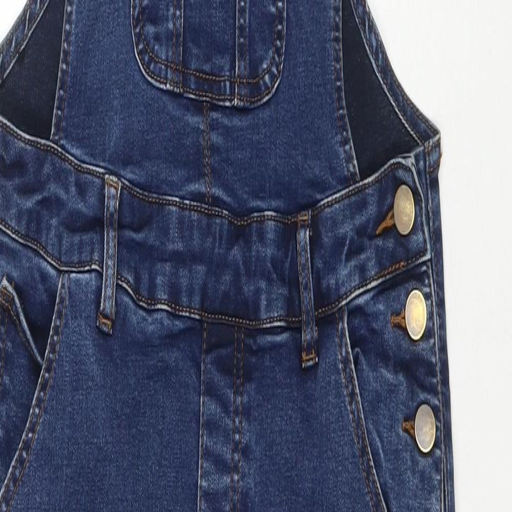 TU Womens Blue Cotton Jumpsuit One-Piece Size 8 L20 in Button