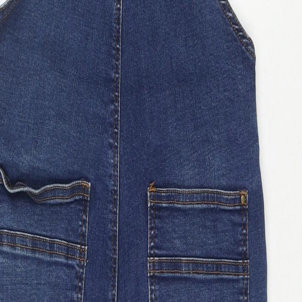 TU Womens Blue Cotton Jumpsuit One-Piece Size 8 L20 in Button