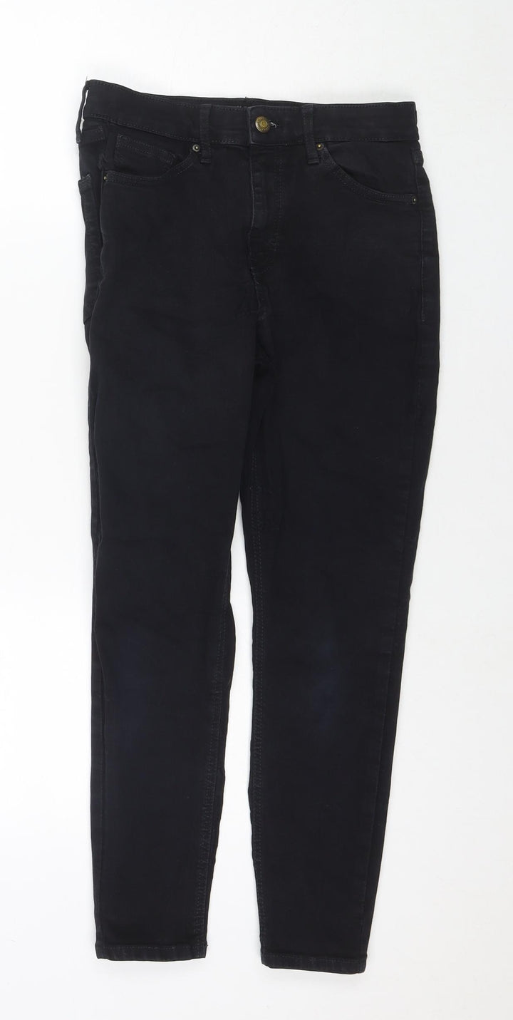 Topshop Womens Black Cotton Skinny Jeans Size 28 in L28 in Regular Zip