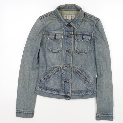 Warehouse Womens Blue Jacket Size 8 Button