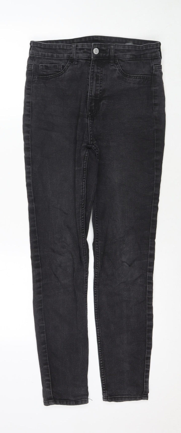 H&M Womens Black Cotton Jegging Jeans Size S L26 in Regular Zip