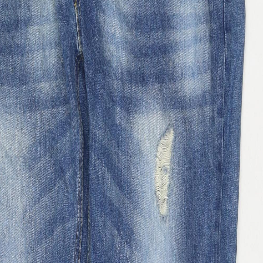 PEP&CO Mens Blue Cotton Straight Jeans Size 34 in L32 in Regular Zip