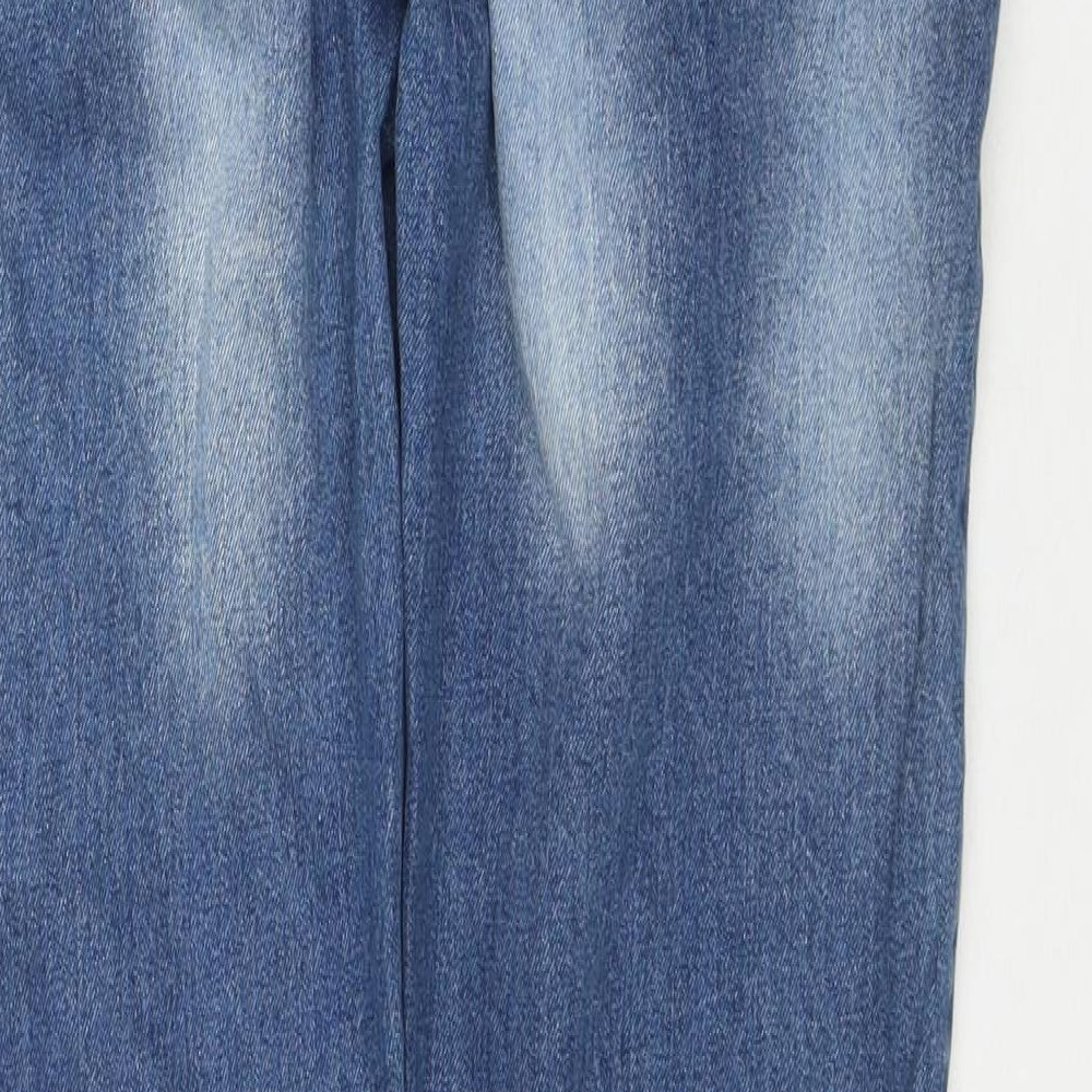 PEP&CO Mens Blue Cotton Straight Jeans Size 34 in L32 in Regular Zip
