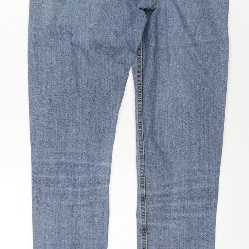 Topshop Womens Blue Cotton Skinny Jeans Size 26 in L32 in Regular Zip