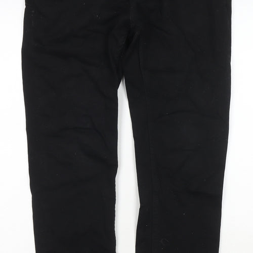 George Mens Black Cotton Straight Jeans Size 34 in L29 in Regular Zip
