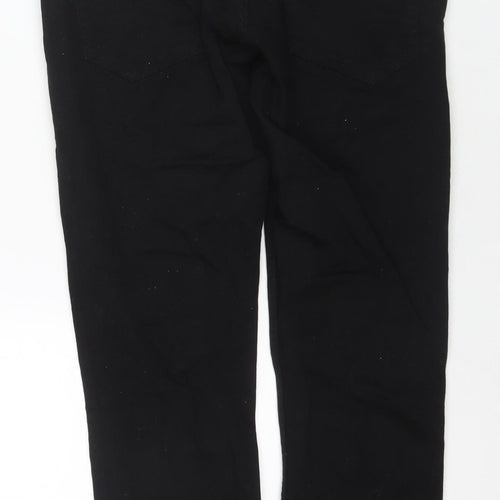 George Mens Black Cotton Straight Jeans Size 34 in L29 in Regular Zip
