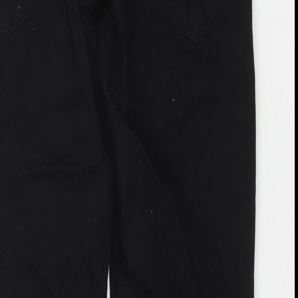 George Mens Black Cotton Straight Jeans Size 34 in L29 in Regular Zip