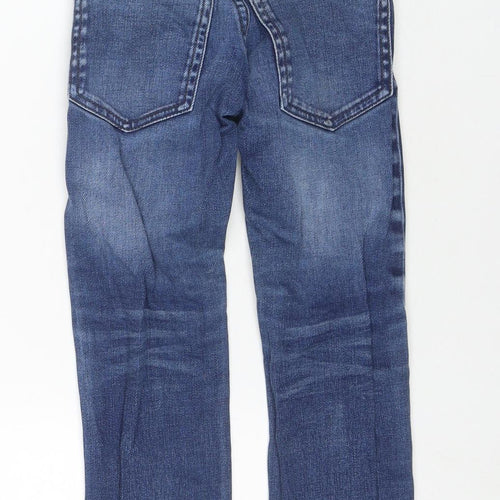 NEXT Boys Blue Cotton Straight Jeans Size 5 Years Regular Zip - Distressed