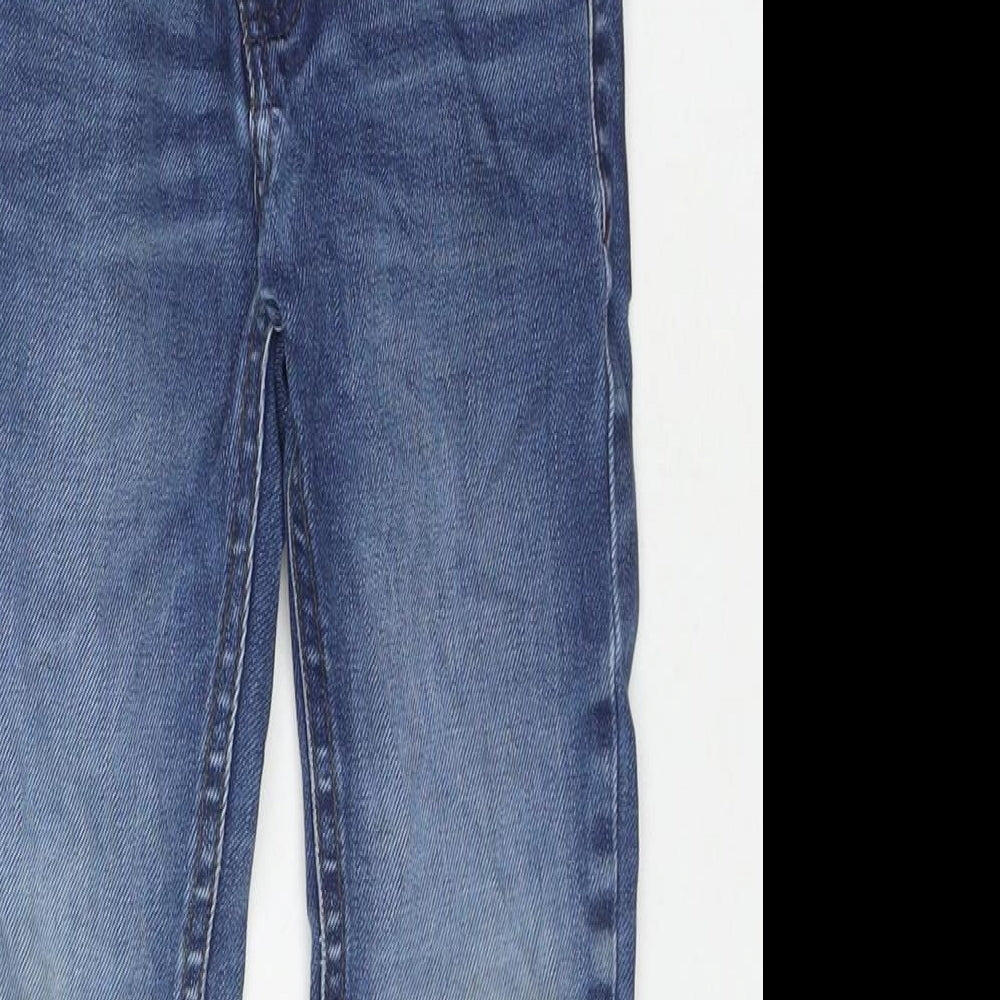 NEXT Boys Blue Cotton Straight Jeans Size 5 Years Regular Zip - Distressed