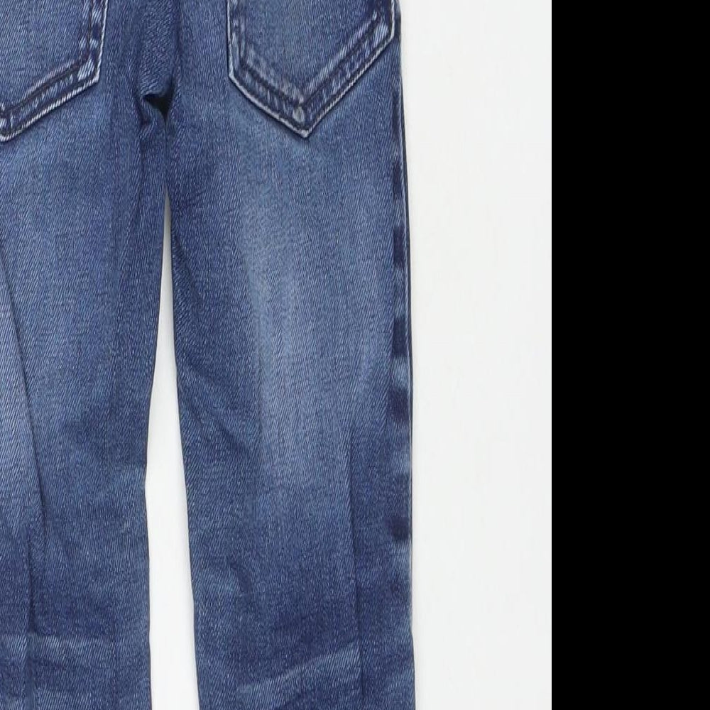 NEXT Boys Blue Cotton Straight Jeans Size 5 Years Regular Zip - Distressed