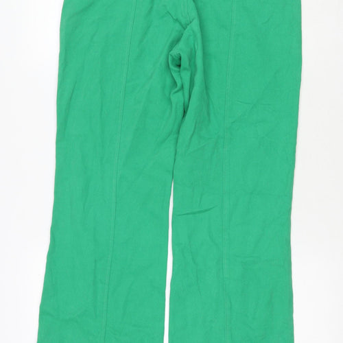 Monki Womens Green Polyester Blend Trousers Size 12 L30 in Regular Zip