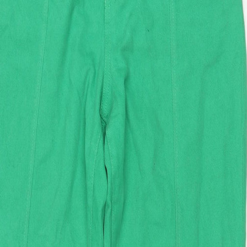 Monki Womens Green Polyester Blend Trousers Size 12 L30 in Regular Zip