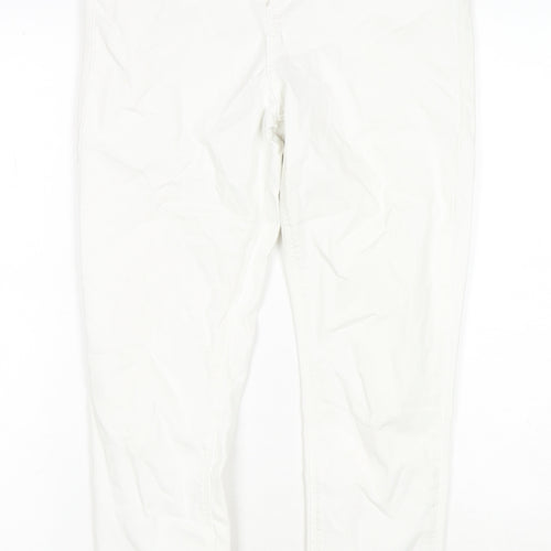 Topshop Womens White Cotton Skinny Jeans Size 30 L25 in Regular Zip