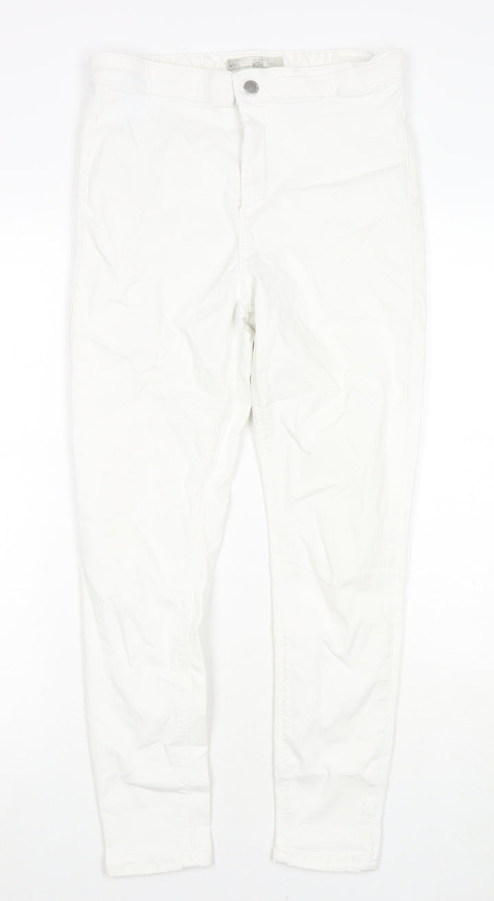 Topshop Womens White Cotton Skinny Jeans Size 30 L25 in Regular Zip