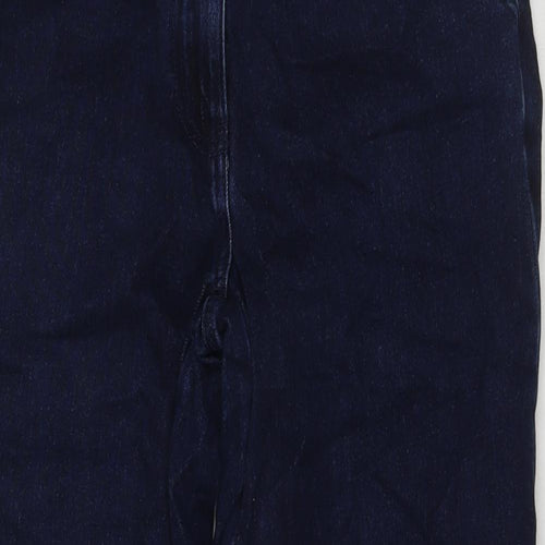 NEXT Womens Blue Cotton Wide-Leg Jeans Size 10 L28 in Regular Zip