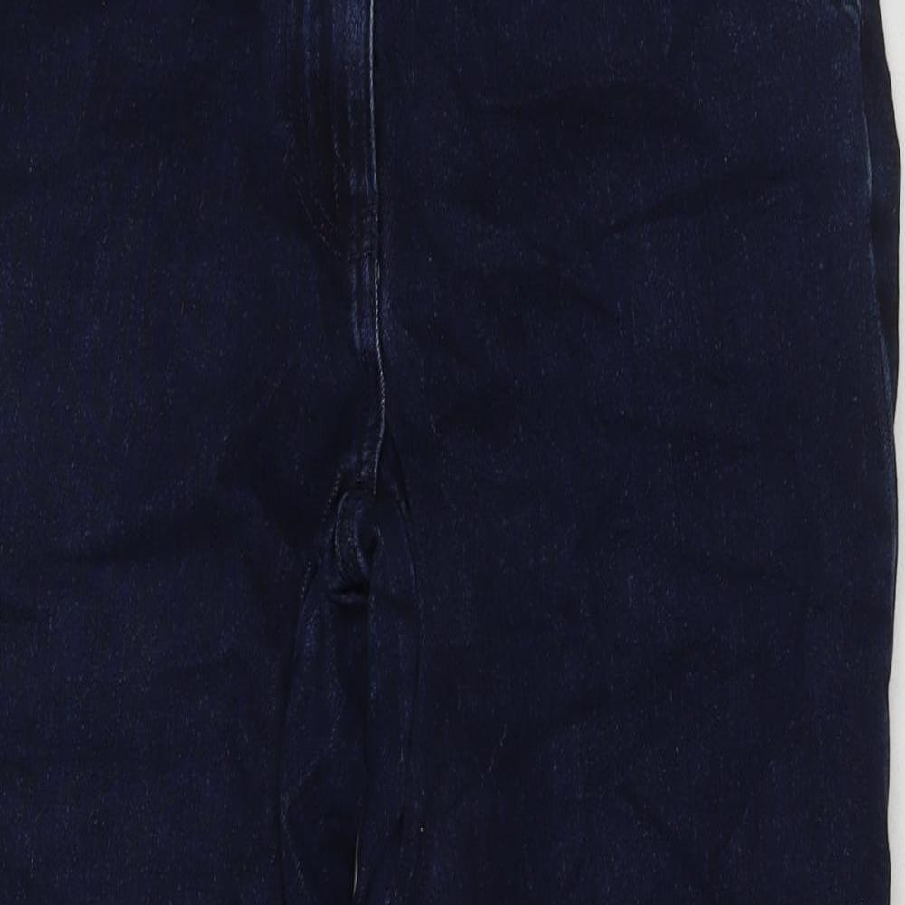 NEXT Womens Blue Cotton Wide-Leg Jeans Size 10 L28 in Regular Zip