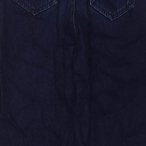 NEXT Womens Blue Cotton Wide-Leg Jeans Size 10 L28 in Regular Zip