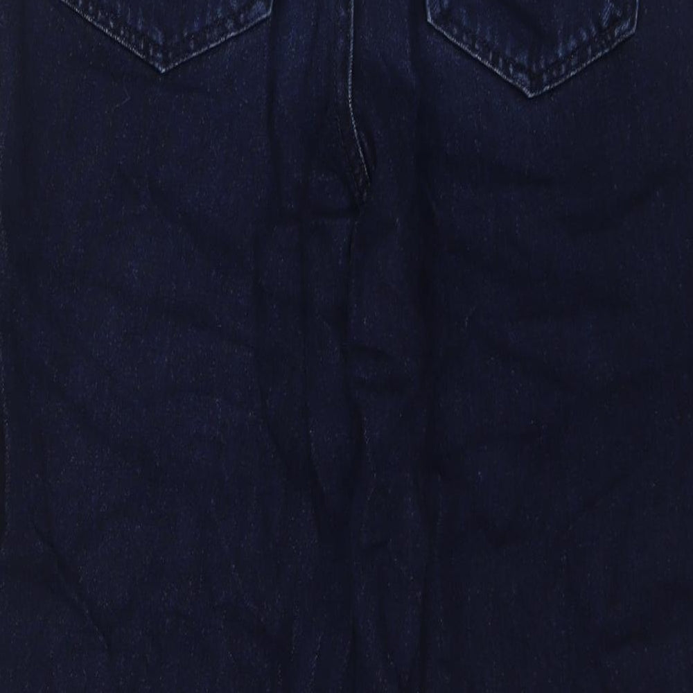 NEXT Womens Blue Cotton Wide-Leg Jeans Size 10 L28 in Regular Zip
