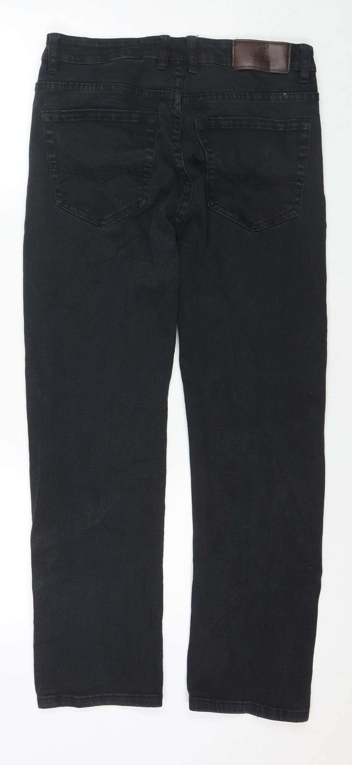 Cavan Mens Blue Polyester Blend Straight Jeans Size 30 in L30 in Regular Zip