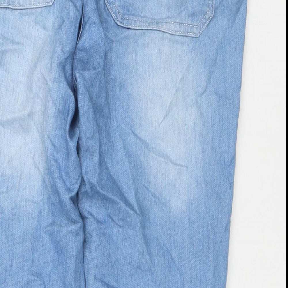 Global World Womens Blue Polyester Blend Capri Jeans Size M L24 in Regular Zip