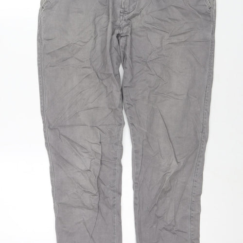 Cortefiel Mens Grey Cotton Straight Jeans Size 32 in L31 in Regular Zip