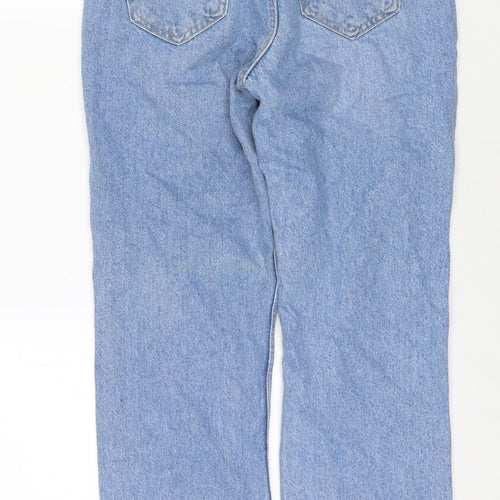 Zara Womens Blue Polyester Blend Straight Jeans Size 6 L27 in Regular Zip