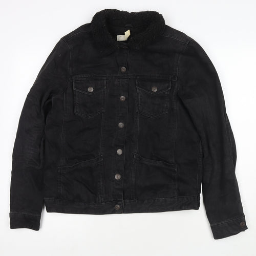 Topshop Womens Black Jacket Size 12 Snap