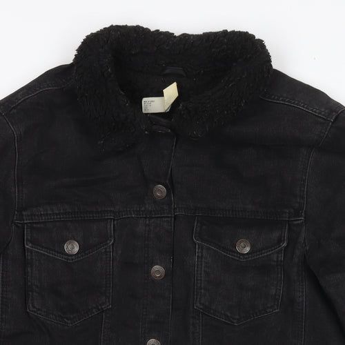 Topshop Womens Black Jacket Size 12 Snap