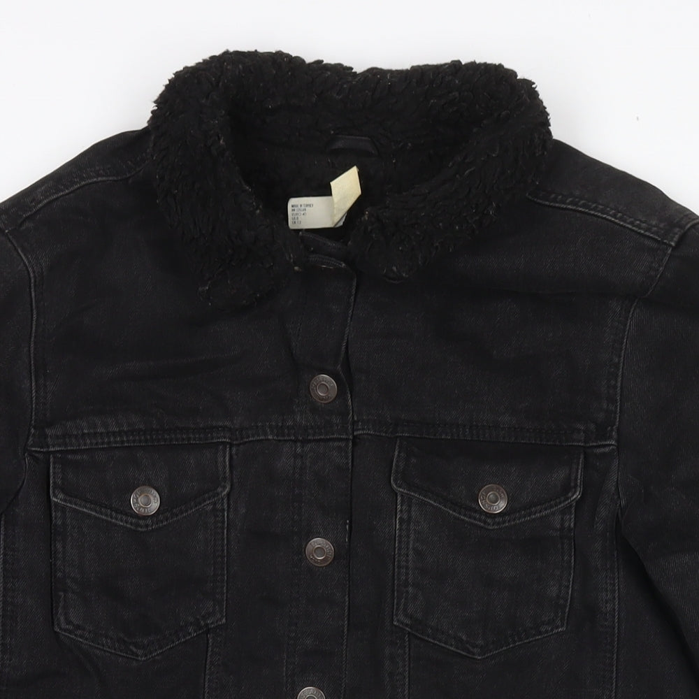 Topshop Womens Black Jacket Size 12 Snap