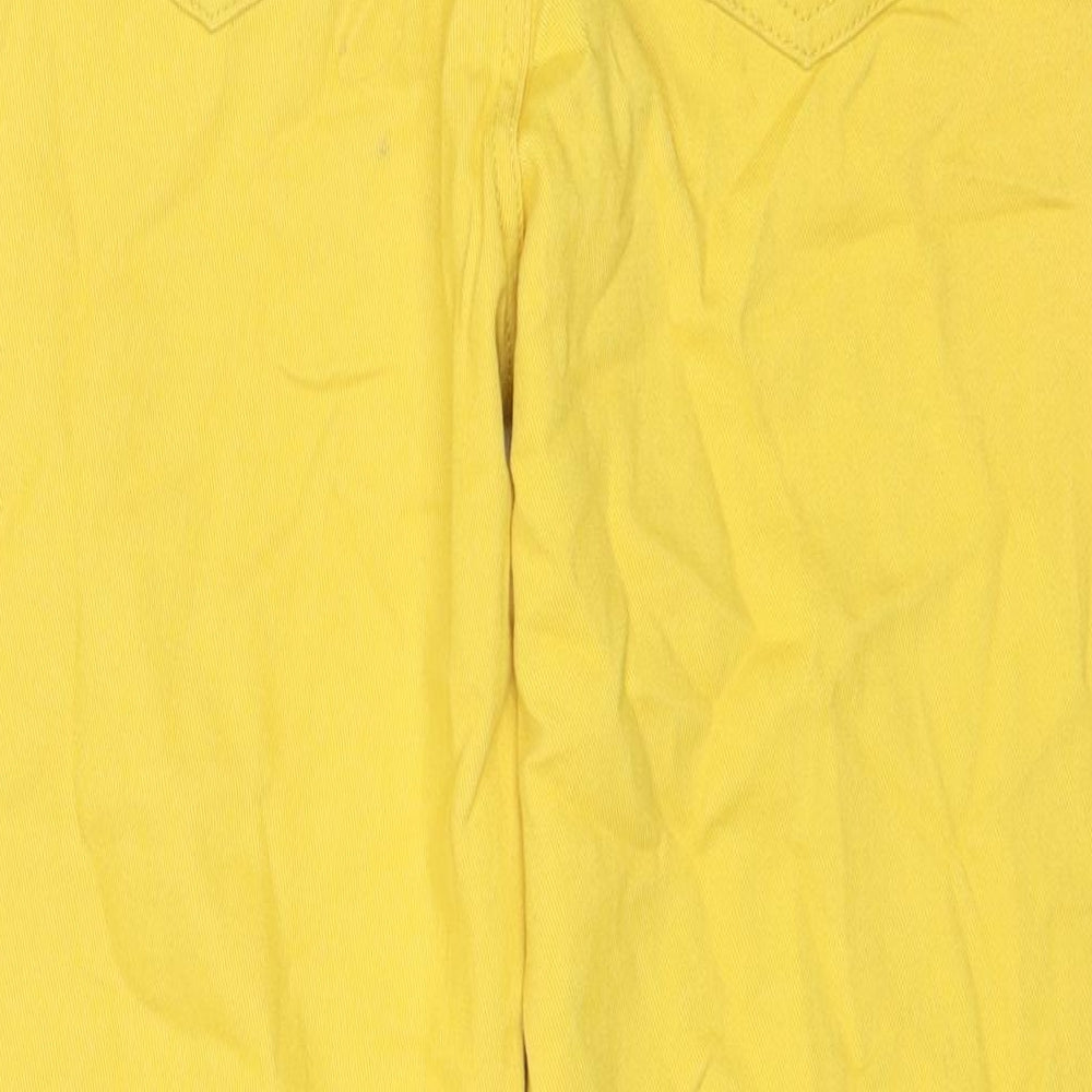 H&M Womens Yellow Cotton Wide-Leg Jeans Size 10 L30 in Regular Zip
