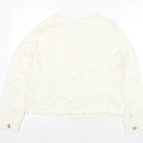 TU Womens White Jacket Size 16 Button