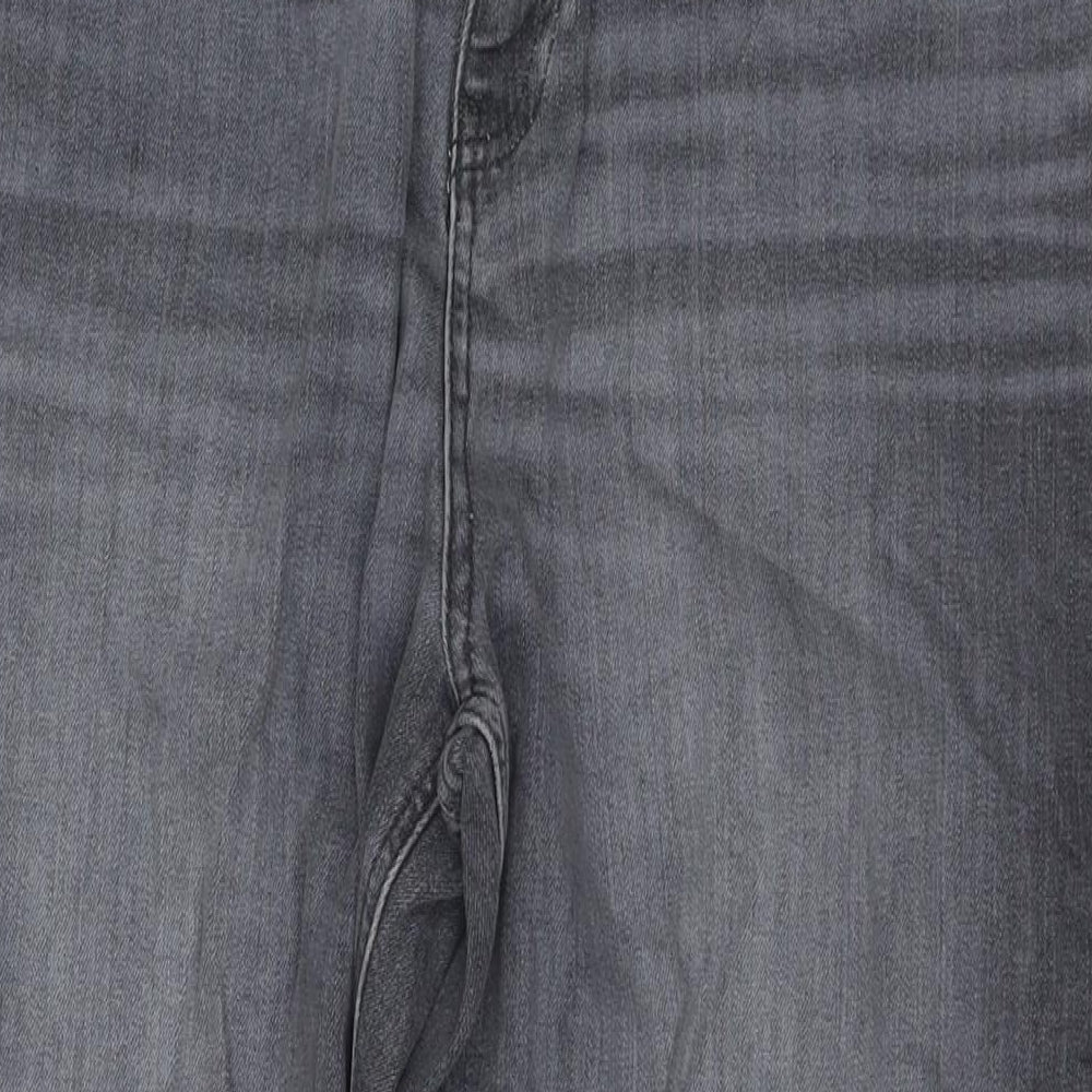 Marks and Spencer Womens Grey Polyester Blend Mom Jeans Size 18 L27 in Regular Zip