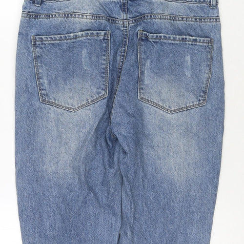 Denim & Co. Womens Blue Cotton Dungaree One-Piece Size 6 L27 in Zip
