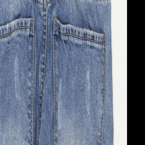 Denim & Co. Womens Blue Cotton Dungaree One-Piece Size 6 L27 in Zip