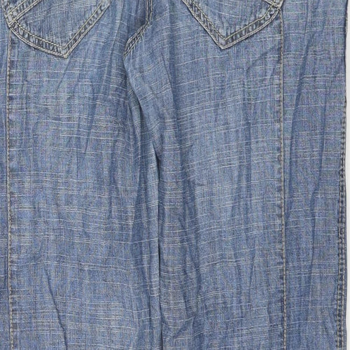 NEXT Womens Blue Cotton Bootcut Jeans Size 10 L29 in Regular Zip