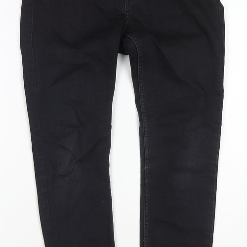 H&M Girls Black Cotton Skinny Jeans Size 12-13 Years L26 in Regular Zip