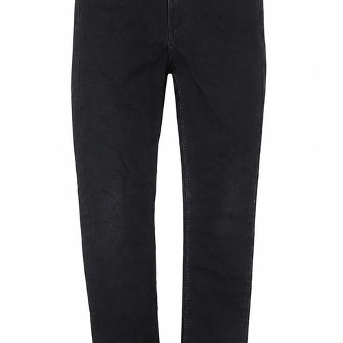 H&M Girls Black Cotton Skinny Jeans Size 12-13 Years L26 in Regular Zip