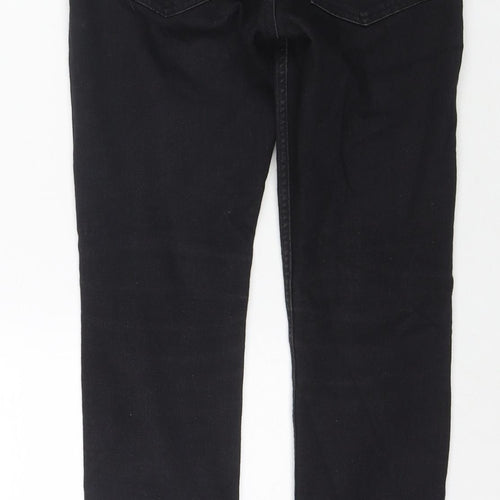 H&M Girls Black Cotton Skinny Jeans Size 12-13 Years L26 in Regular Zip