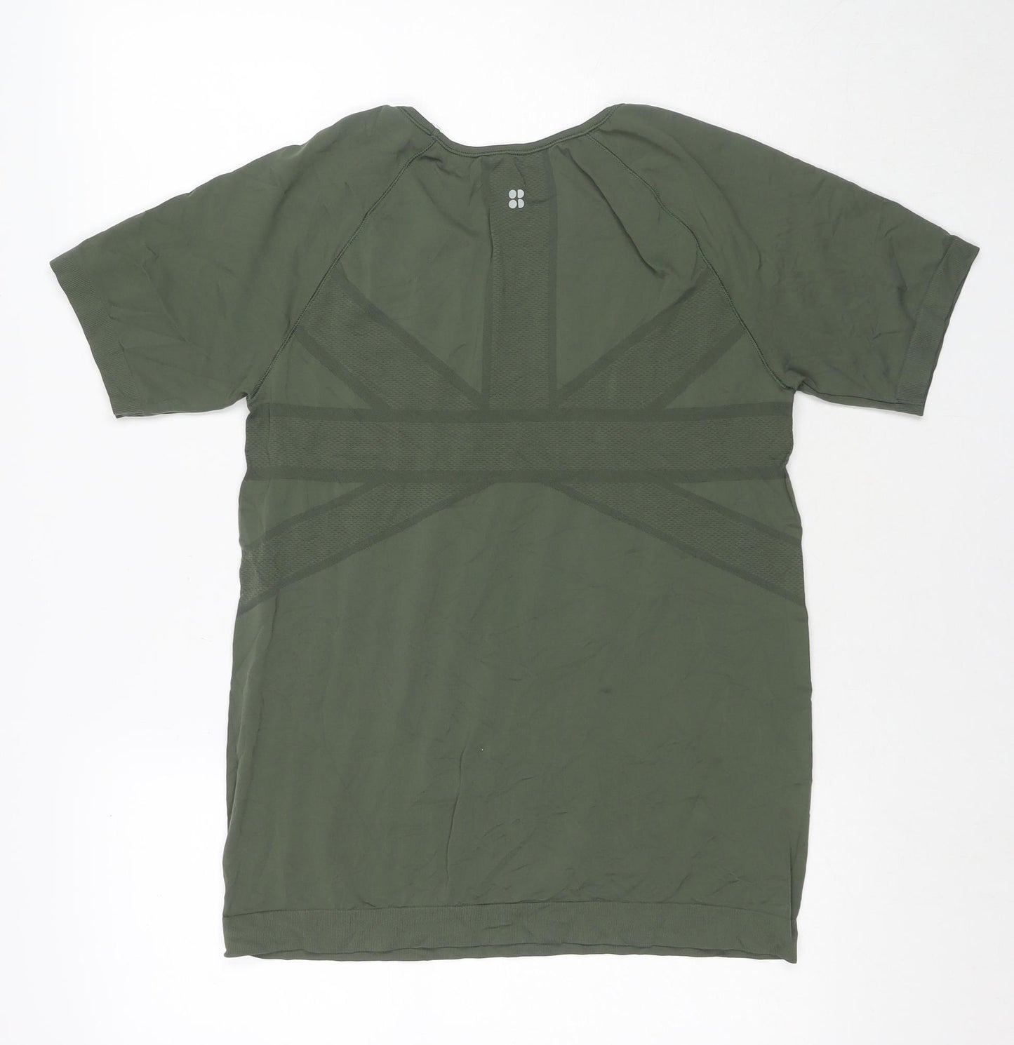 Sweaty Betty Womens Green Polyamide Basic T-Shirt Size L Round Neck Pullover