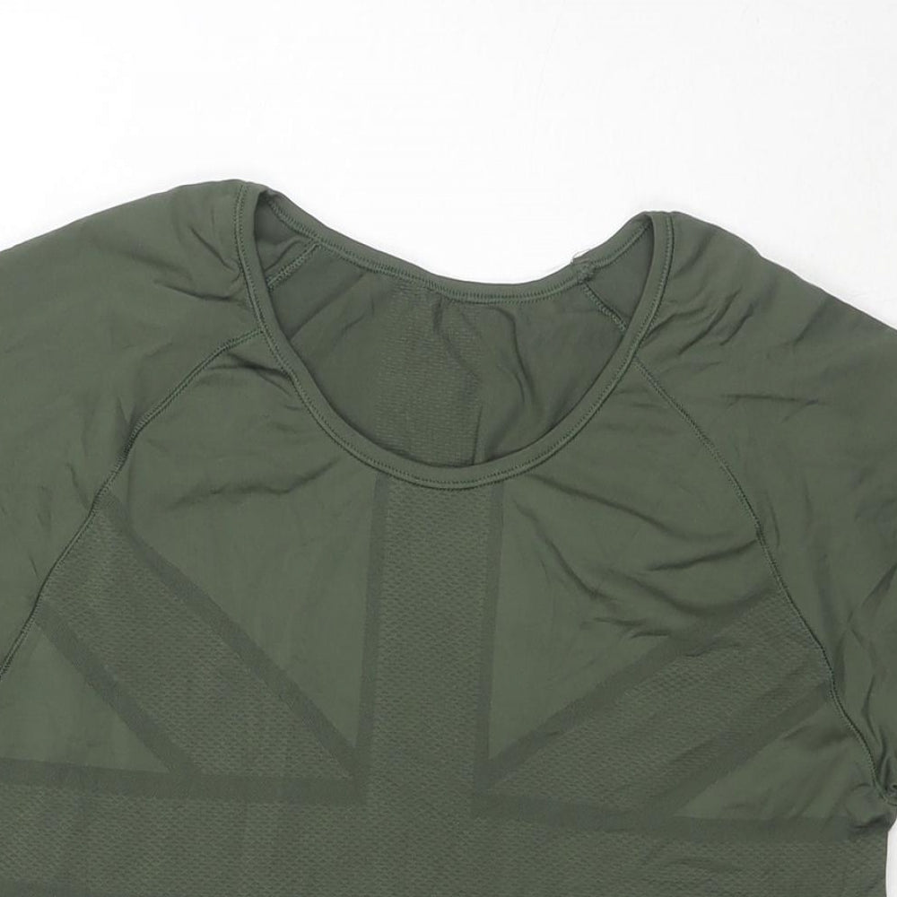 Sweaty Betty Womens Green Polyamide Basic T-Shirt Size L Round Neck Pullover