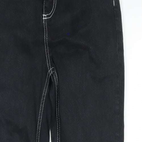 Topshop Womens Black Cotton Straight Jeans Size 28 L30 in Regular Zip