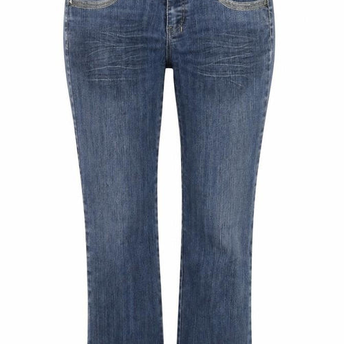 Woolworths Womens Blue Cotton Straight Jeans Size 34 in L24 in Regular Zip