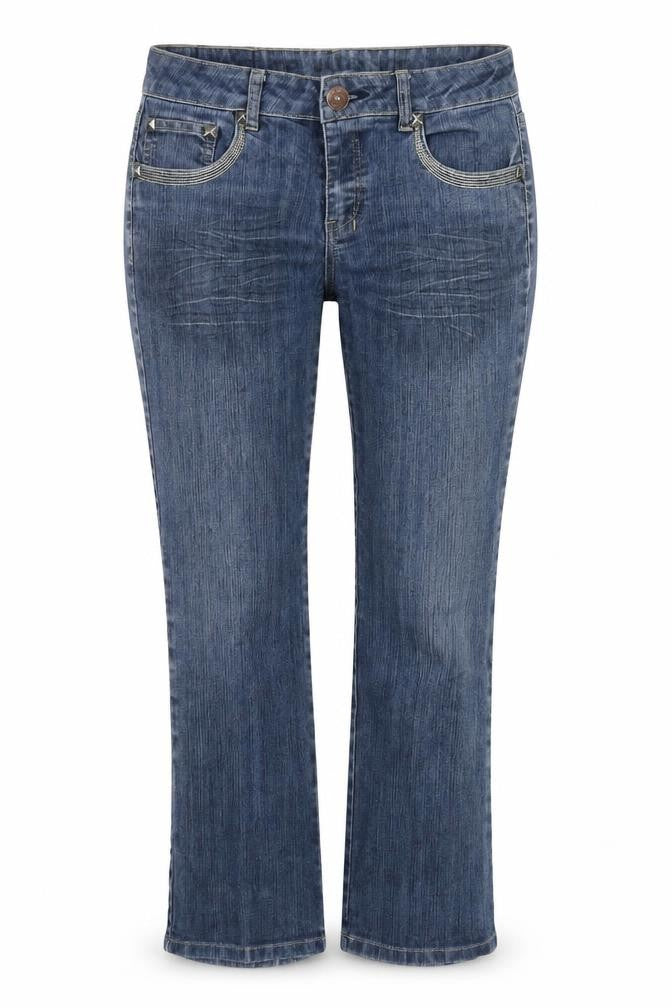 Woolworths Womens Blue Cotton Straight Jeans Size 34 in L24 in Regular Zip