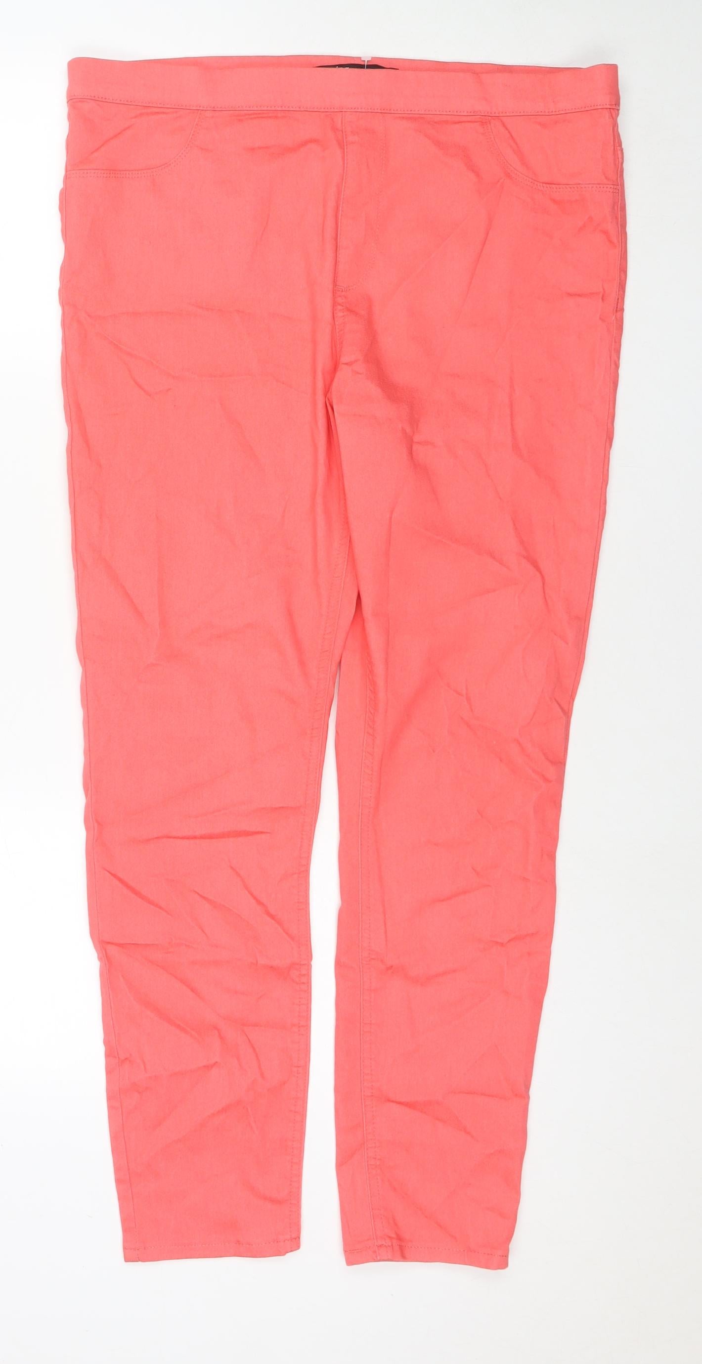 Dunnes Stores Womens Red Cotton Jegging Jeans Size 18 L28 in Regular