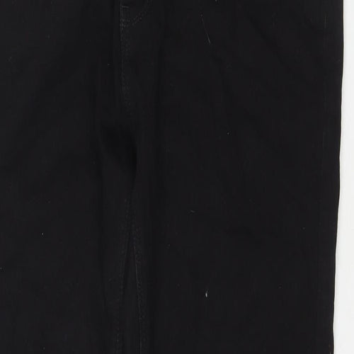Marks and Spencer Mens Black Cotton Straight Jeans Size 36 in L29 in Regular Zip