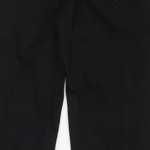 Marks and Spencer Mens Black Cotton Straight Jeans Size 36 in L29 in Regular Zip